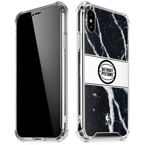 NBA Detroit Pistons Marble iPhone XS Max Clear Case